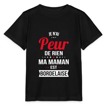 Je n'ai peur de rien ma maman est Bordelaise - T-shirt bio MINI CREATOR Stanley/Stella Enfant - noir - Devant - Mikhail (115cm)