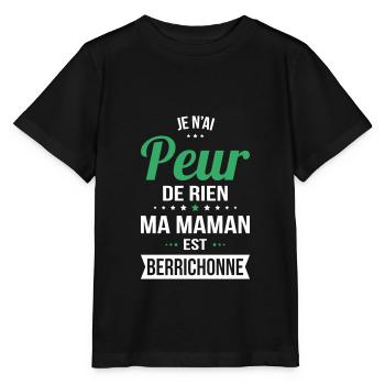 Je n'ai peur de rien ma maman est Berrichonne - T-shirt bio MINI CREATOR Stanley/Stella Enfant - noir - Devant - Mikhail (115cm)