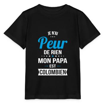 Je n'ai peur de rien mon papa est Colombien - T-shirt bio MINI CREATOR Stanley/Stella Enfant - noir - Devant - Mikhail (115cm)