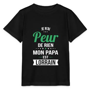 Je n'ai peur de rien mon papa est Lorrain - T-shirt bio MINI CREATOR Stanley/Stella Enfant - noir - Devant - Mikhail (115cm)