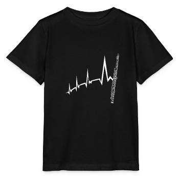 Flute Heartbeat Flute - Stanley/Stella MINI CREATOR Kids’ T-Shirt - black - Front - Mikhail (115cm)