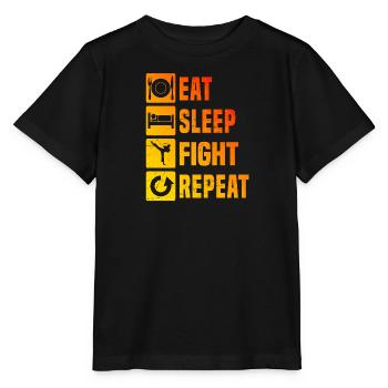 Kickboxer Herren Kickbox Kickboxen Boxing - Stanley/Stella Kinder T-Shirt MINI CREATOR  - Schwarz - Vorne - Mikhail (115cm)