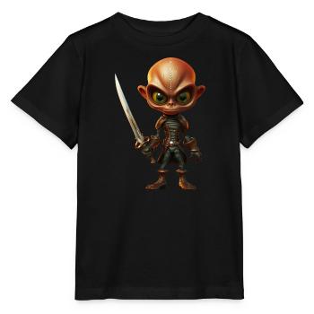Pirate extraterrestre avec sabre - T-shirt bio MINI CREATOR Stanley/Stella Enfant - noir - Devant - Mikhail (115cm)
