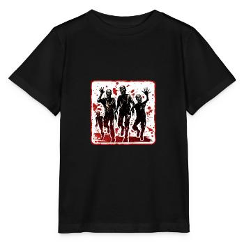 Avertissement de zombies d’Halloween - T-shirt bio MINI CREATOR Stanley/Stella Enfant - noir - Devant - Mikhail (115cm)