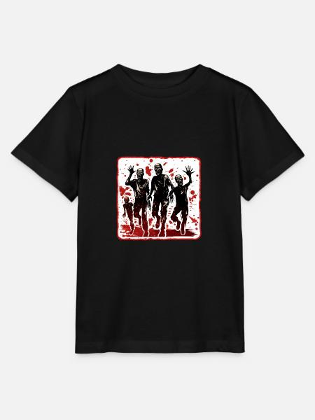 Halloween Warnung vor Zombies - Stanley/Stella Kinder T-Shirt MINI CREATOR  - Schwarz