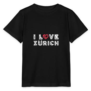 I Love Zürich - Stanley/Stella Kinder T-Shirt MINI CREATOR  - Schwarz - Vorne - Mikhail (115cm)