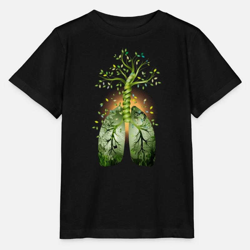 La forêt, le poumon vert. Arbre avec poumon - T-shirt bio MINI CREATOR Stanley/Stella Enfant - noir