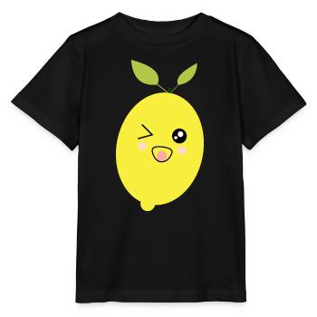 Citron, Citron vert, Citron vert, Fruits, Fruits, Végétalien - T-shirt bio MINI CREATOR Stanley/Stella Enfant - noir - Devant - Mikhail (115cm)
