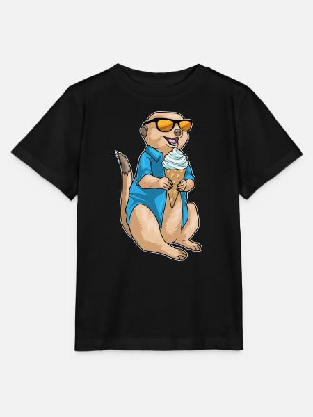 Erdmännchen Waffeleis - Stanley/Stella Kinder T-Shirt MINI CREATOR - Schwarz
