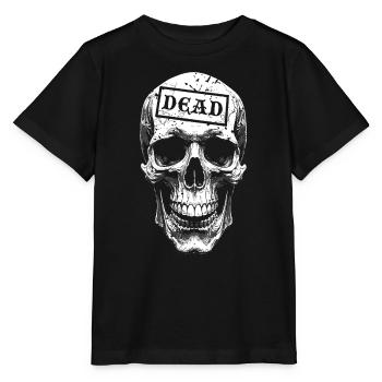 Totenkopf mit Siegel DEAD - Stanley/Stella Kinder T-Shirt MINI CREATOR  - Schwarz - Vorne - Mikhail (115cm)