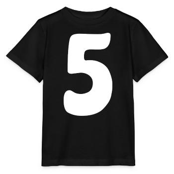 Cinq : Chiffre minimaliste 5 | Cinquième - T-shirt bio MINI CREATOR Stanley/Stella Enfant - noir - Devant - Mikhail (115cm)