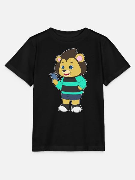 Löwe Smartphone - Stanley/Stella Kinder T-Shirt MINI CREATOR - Schwarz