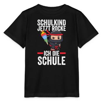 Schulkind Ninja Schulbeginn Geschenk - Stanley/Stella Kinder T-Shirt MINI CREATOR  - Schwarz - Vorne - Mikhail (115cm)