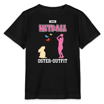 Netball Oster Outfit Ostergeschenk Netballerin - Stanley/Stella Kinder T-Shirt MINI CREATOR  - Schwarz - Vorne - Mikhail (115cm)