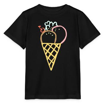 eis eiscreme restaurant ice cream sundae95 - Stanley/Stella Kinder T-Shirt MINI CREATOR  - Schwarz - Vorne - Mikhail (115cm)