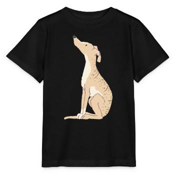 Brindle lévrier - T-shirt bio MINI CREATOR Stanley/Stella Enfant - noir - Devant - Mikhail (115cm)