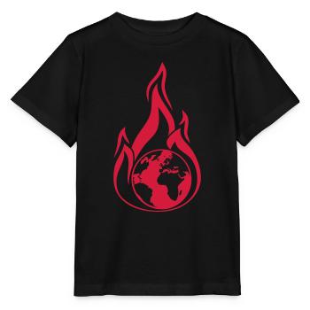 heimat planet erde on fire klimawandel globale erw - Stanley/Stella Kinder T-Shirt MINI CREATOR  - Schwarz - Vorne - Mikhail (115cm)