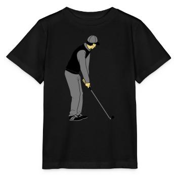 Jouer au golf Clipart - T-shirt bio MINI CREATOR Stanley/Stella Enfant - noir - Devant - Mikhail (115cm)