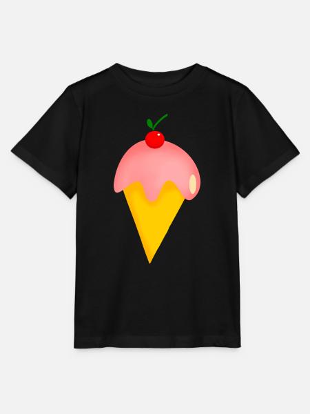 ERDBEERKIRSCH-EISCREME - Stanley/Stella Kinder T-Shirt MINI CREATOR - Schwarz