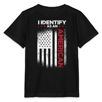 I Identify As An American - Stanley/Stella MINI CREATOR Kids’ T-Shirt - black - Front - Mikhail (115cm)