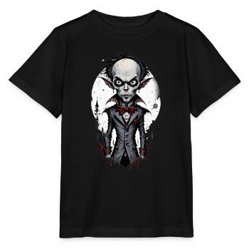un vampire souriant 12 - T-shirt bio MINI CREATOR Stanley/Stella Enfant - noir - Devant - Mikhail (115cm)