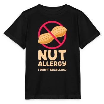 Nut allergy I don't swallow - Stanley/Stella Kinder T-Shirt MINI CREATOR  - Schwarz - Vorne - Mikhail (115cm)
