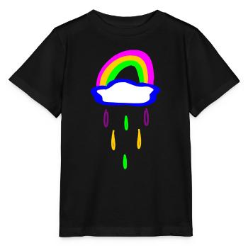 Rainbow and rain - Stanley/Stella MINI CREATOR Kids’ T-Shirt - black - Front - Mikhail (115cm)