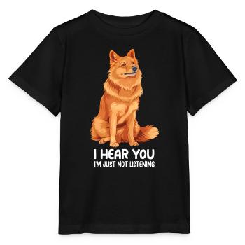 Spitz finlandais - T-shirt bio MINI CREATOR Stanley/Stella Enfant - noir - Devant - Mikhail (115cm)