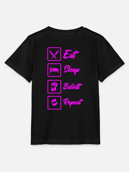 eat sleep ballett repeat - Stanley/Stella Kinder T-Shirt MINI CREATOR - Schwarz