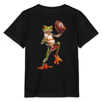 Laubfrosch Fußball - Stanley/Stella Kinder T-Shirt MINI CREATOR  - Schwarz - Vorne - Mikhail (115cm)