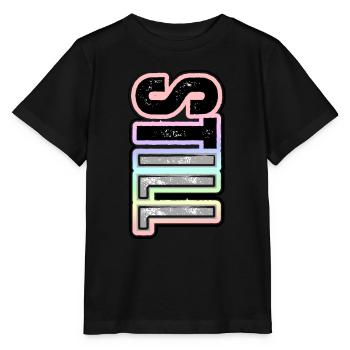 STILL ILL – Pastellschriftzug mit Charakter - Stanley/Stella Kinder T-Shirt MINI CREATOR  - Schwarz - Vorne - Mikhail (115cm)