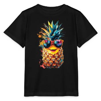 Ananas - Stanley/Stella Kinder T-Shirt MINI CREATOR  - Schwarz - Vorne - Mikhail (115cm)