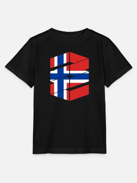 Norwegen Flagge Skandinavien Norwegische Fahne - Stanley/Stella Kinder T-Shirt MINI CREATOR - Schwarz