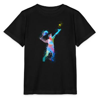 tennis,serve, watercolour, tennis player,graffiti - Stanley/Stella MINI CREATOR Kids’ T-Shirt - black - Front - Mikhail (115cm)