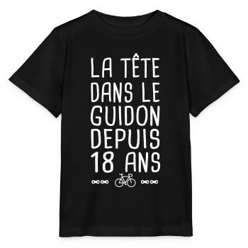 18 ans vélo tête dans le guidon anniversaire 18 - T-shirt bio MINI CREATOR Stanley/Stella Enfant - noir - Devant - Mikhail (115cm)