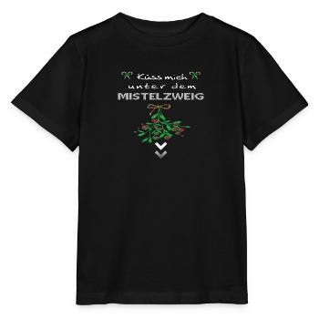 Embrasse-moi sous le gui - T-shirt bio MINI CREATOR Stanley/Stella Enfant - noir - Devant - Mikhail (115cm)