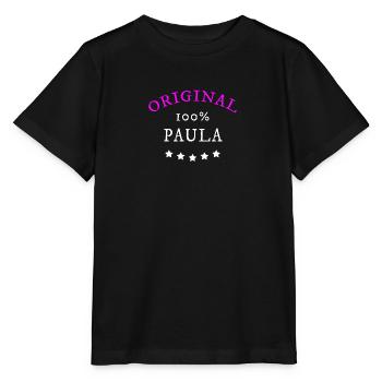 100% original Paula, cadeau, nom - T-shirt bio MINI CREATOR Stanley/Stella Enfant - noir - Devant - Mikhail (115cm)