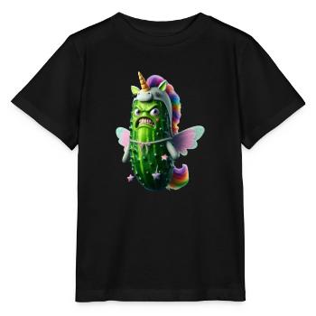 Angry Gurkicorn - Stanley/Stella Kinder T-Shirt MINI CREATOR  - Schwarz - Vorne - Mikhail (115cm)