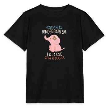 Tschüss Kindergarten 1 Klasse ich comme Elefant - Stanley/Stella Kinder T-Shirt MINI CREATOR  - Schwarz - Vorne - Mikhail (115cm)