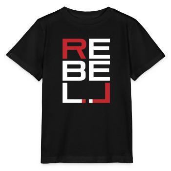 REBELL weiß-rot - Stanley/Stella Kinder T-Shirt MINI CREATOR  - Schwarz - Vorne - Mikhail (115cm)