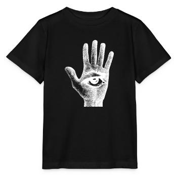 Hand Auge alles sehend - Stanley/Stella Kinder T-Shirt MINI CREATOR  - Schwarz - Vorne - Mikhail (115cm)
