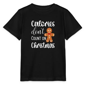 Kalorien zählen nicht an Weihnachten - Stanley/Stella Kinder T-Shirt MINI CREATOR  - Schwarz - Vorne - Mikhail (115cm)