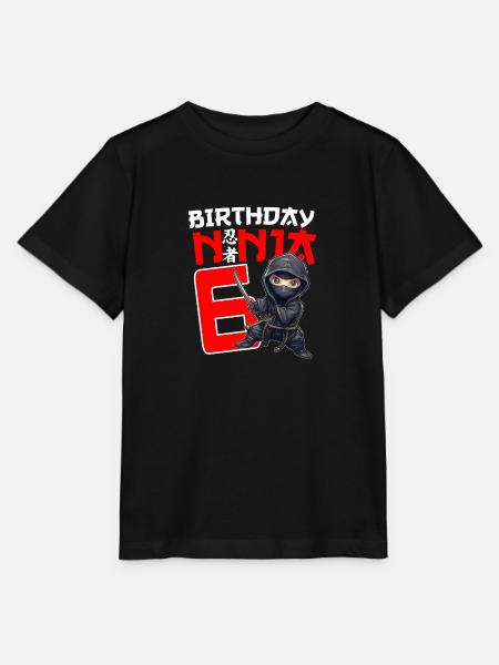 Kids Birthday Ninja Shirt - 6 Year Old Ninja Birth - Stanley/Stella MINI CREATOR Kids’ T-Shirt - black
