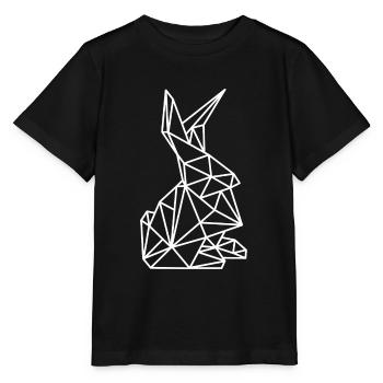Rabbit Geometry Lines - Stanley/Stella MINI CREATOR Kids’ T-Shirt - black - Front - Mikhail (115cm)