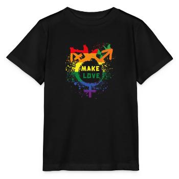 Make love, transgender, equality, LGBT - Stanley/Stella MINI CREATOR Kids’ T-Shirt - black - Front - Mikhail (115cm)
