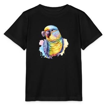 Perruche fraîche colorée avec lunettes de soleil - T-shirt bio MINI CREATOR Stanley/Stella Enfant - noir - Devant - Mikhail (115cm)