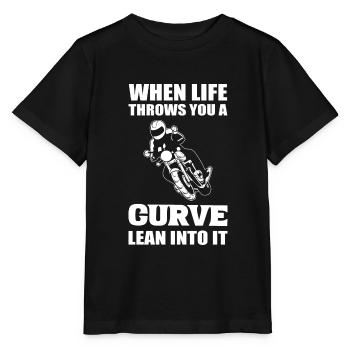 When Life Throws You A Curve Lean Into It Motorrad - Stanley/Stella MINI CREATOR Kids’ T-Shirt - black - Front - Mikhail (115cm)