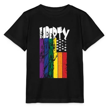 Pride Month LGBTQ Liberty with Statue of Liberty - Stanley/Stella MINI CREATOR Kids’ T-Shirt - black - Front - Mikhail (115cm)