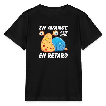 En avance c'est aussi en retard - T-shirt bio MINI CREATOR Stanley/Stella Enfant - noir - Devant - Mikhail (115cm)