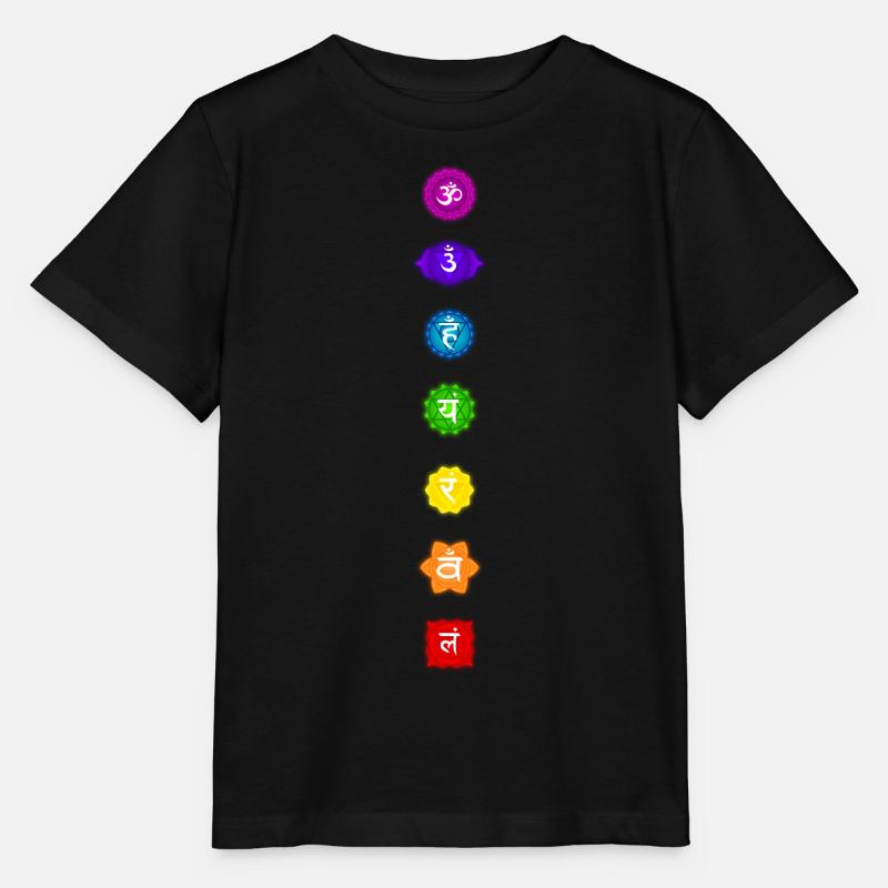 Chakras - lueur - T-shirt bio MINI CREATOR Stanley/Stella Enfant - noir